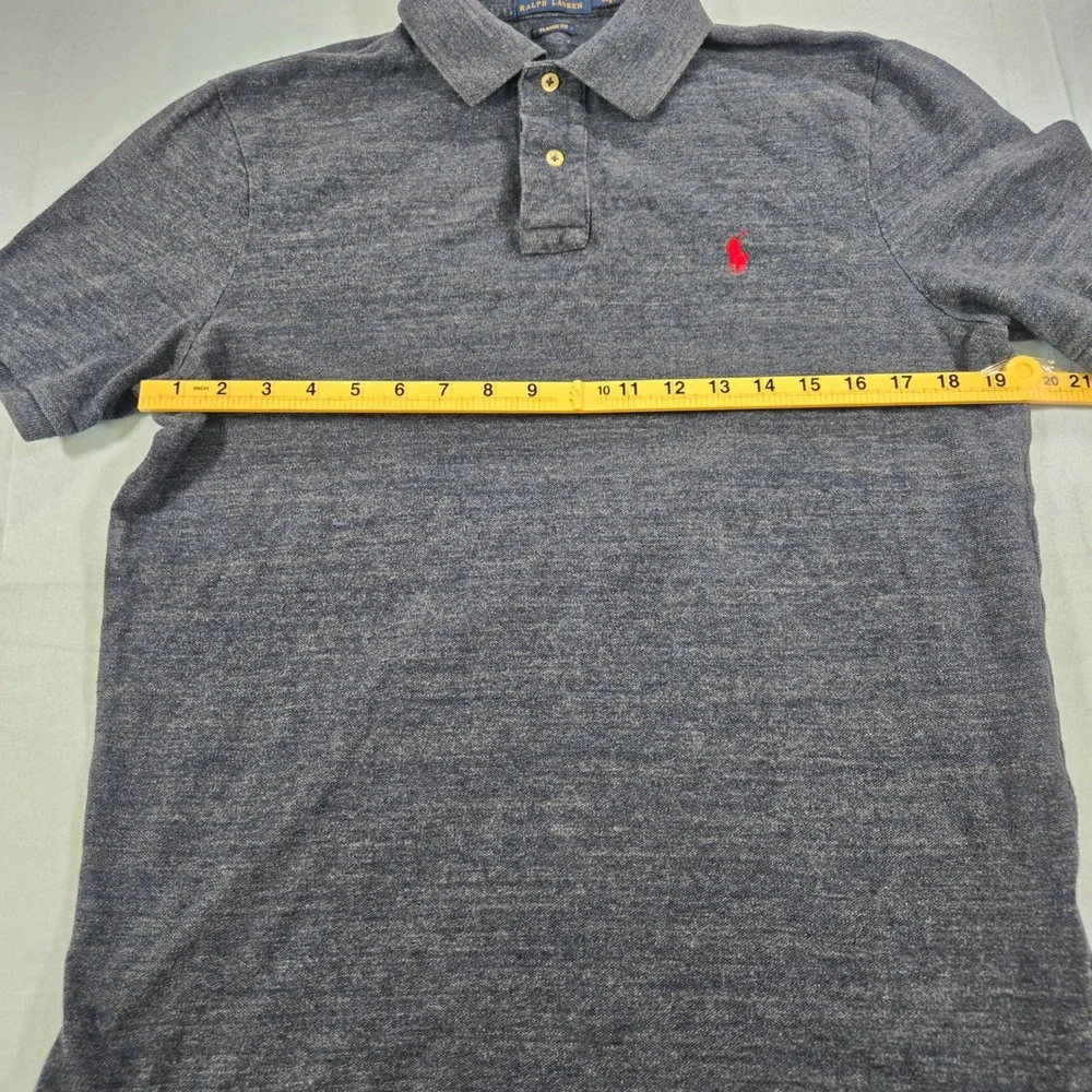 Polo Ralph Lauren Mens Classic Fit Polo Shirt Navy Blue Heather Cotton Size M